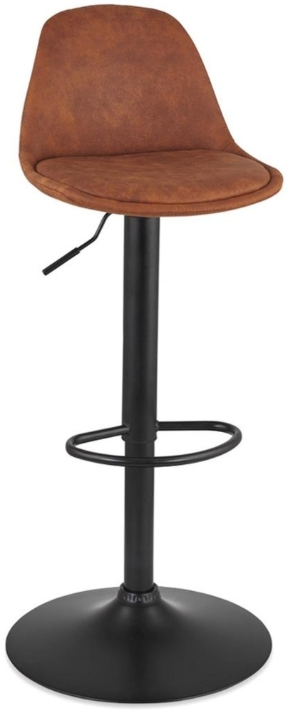 Kadima Design Barhocker Mikrofaser | 67-83 cm | Höhenverstellbar 360° Drehbar Gepolstert | Braun | Tresenhocker Bild 1