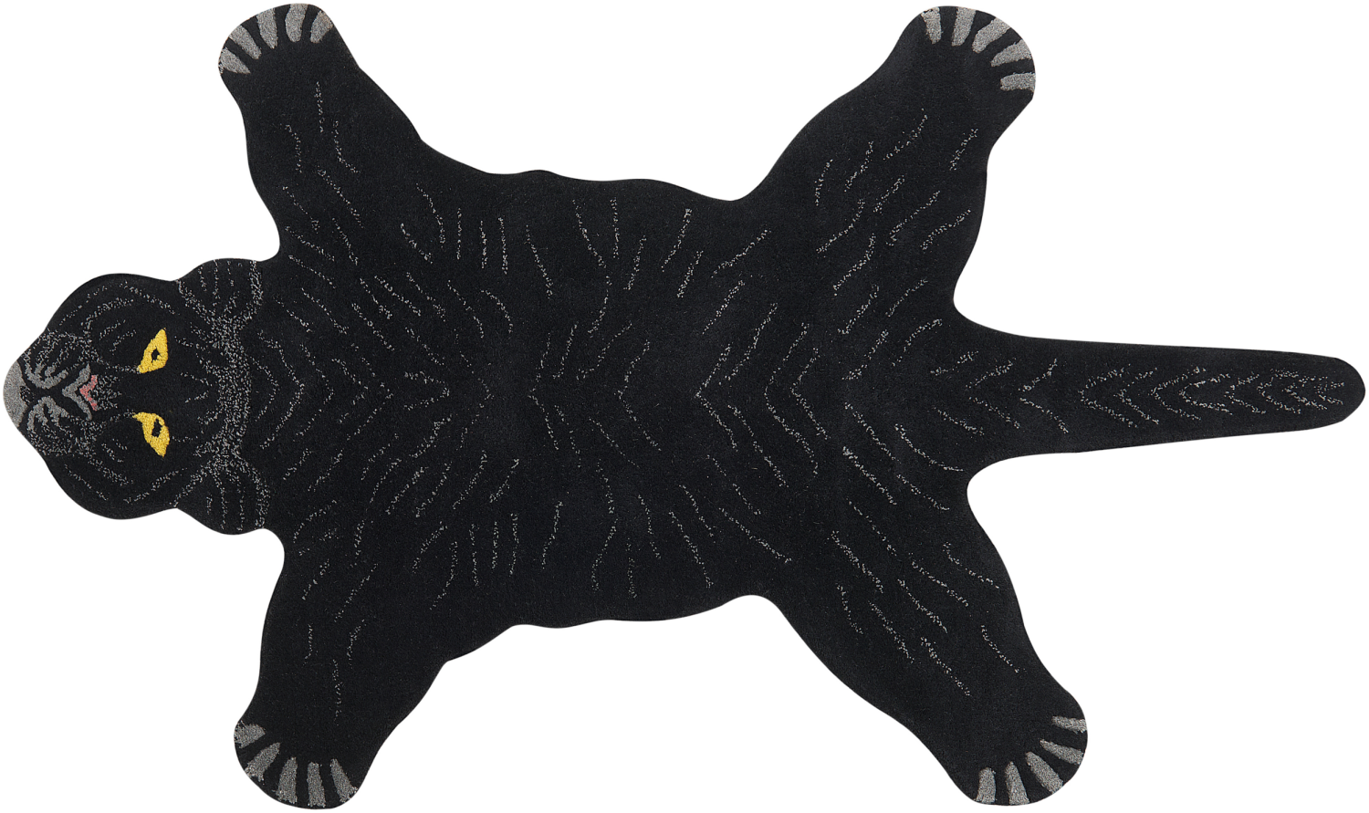 Kinderteppich Wolle schwarz 100x160 cm Panthermotiv BAGHEERA Bild 1