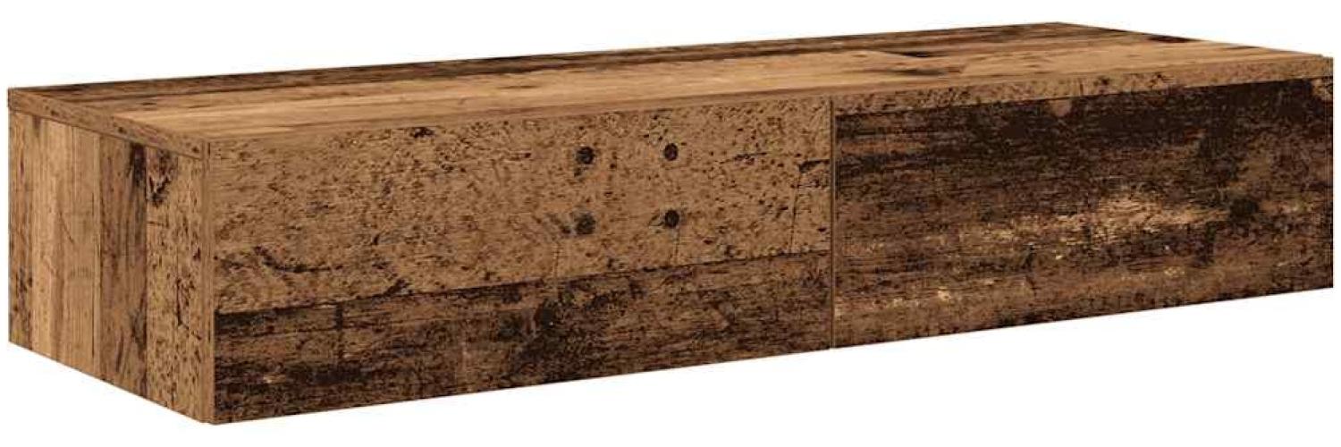vidaXL Wandregal mit Schubladen Altholz-Optik 100x36x19 cm 859993 Bild 1