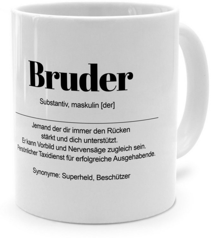 PhotoFancy Tasse mit Definition 'Bruder' - Tasse mit Spruch, Tasse Standard - Weiß Bild 1