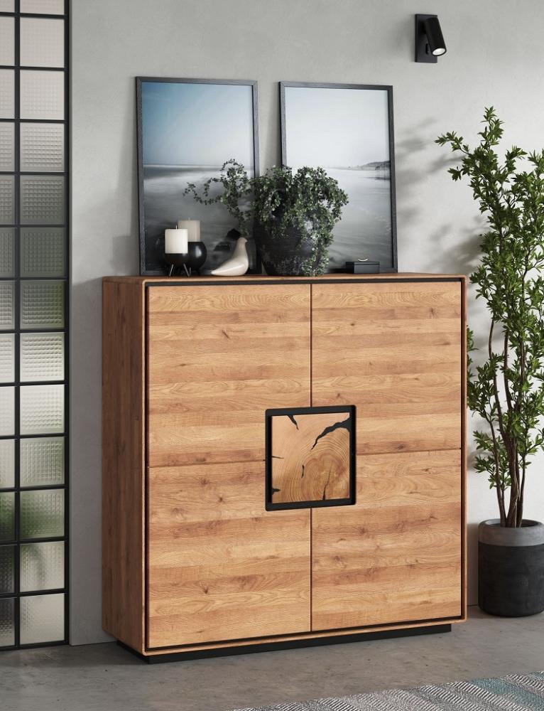 Highboard 129x125cm "Zarah" Wildeiche geölt Bild 1