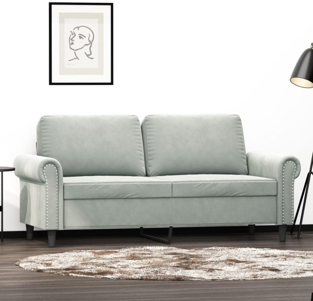 vidaXL 2-Sitzer-Sofa Hellgrau 140 cm Samt Bild 1