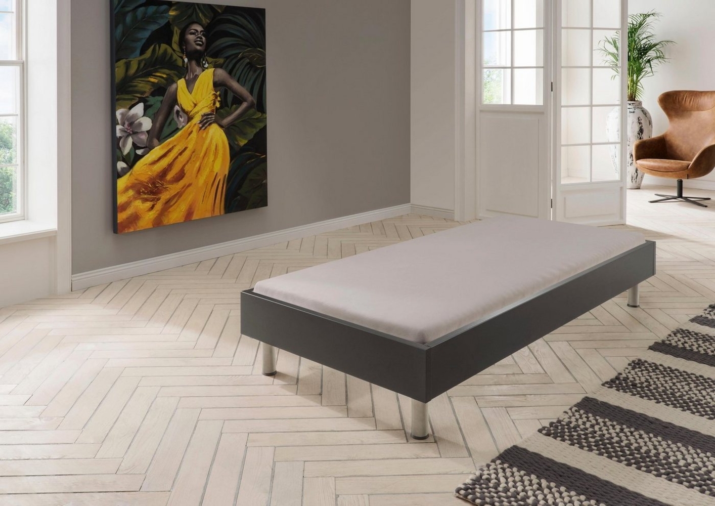 Wimex Bett Easy, große Auswahl an Größen und Farben, auch in Komforthöhe (Made in Germany), ohne Kopfteil, ideal unter Dachschrägen oder Fenster Bild 1