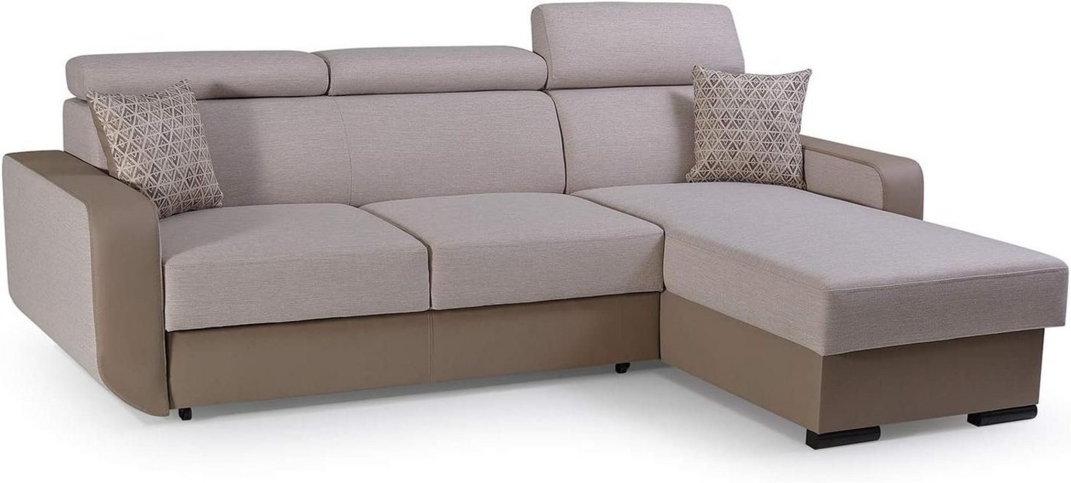 MOEBLO Ecksofa PEDRO, Universelle Ottomane Eckcouch Sofa Couch Wohnlandschaft L-Form Polsterecke - 236x165x97 cm, mit Schlaffunktion und Bettkasten Bild 1