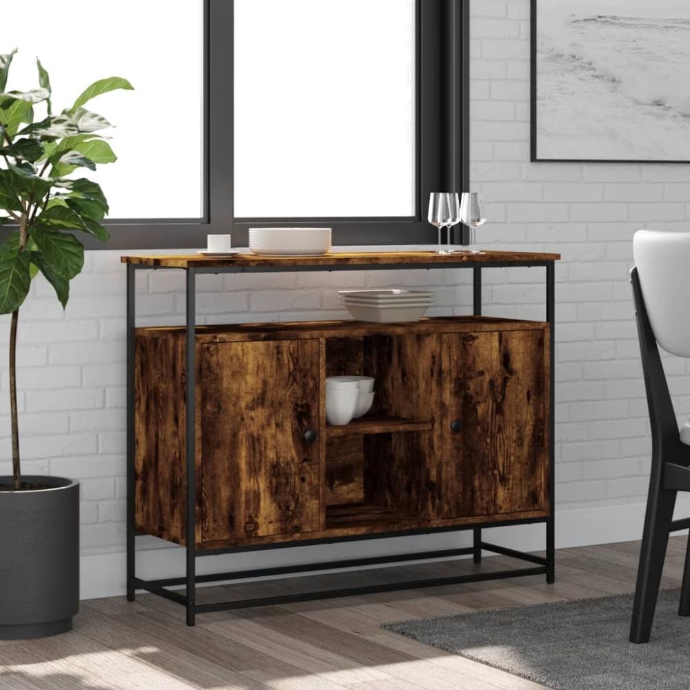 vidaXL Sideboard Räuchereiche 100x35x80 cm Holzwerkstoff 835541 Bild 1