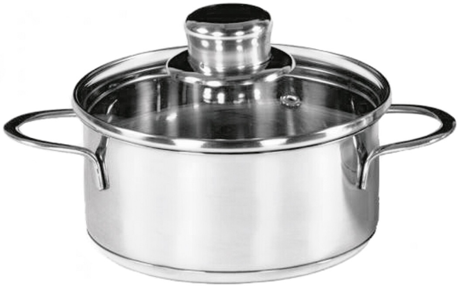 Karl Krüger 2214GL Mini Bratentopf SATURN aus Edelstahl mit Glasdeckel 14 cm, Inhalt 0,75 Liter / Kochtopf Bild 1