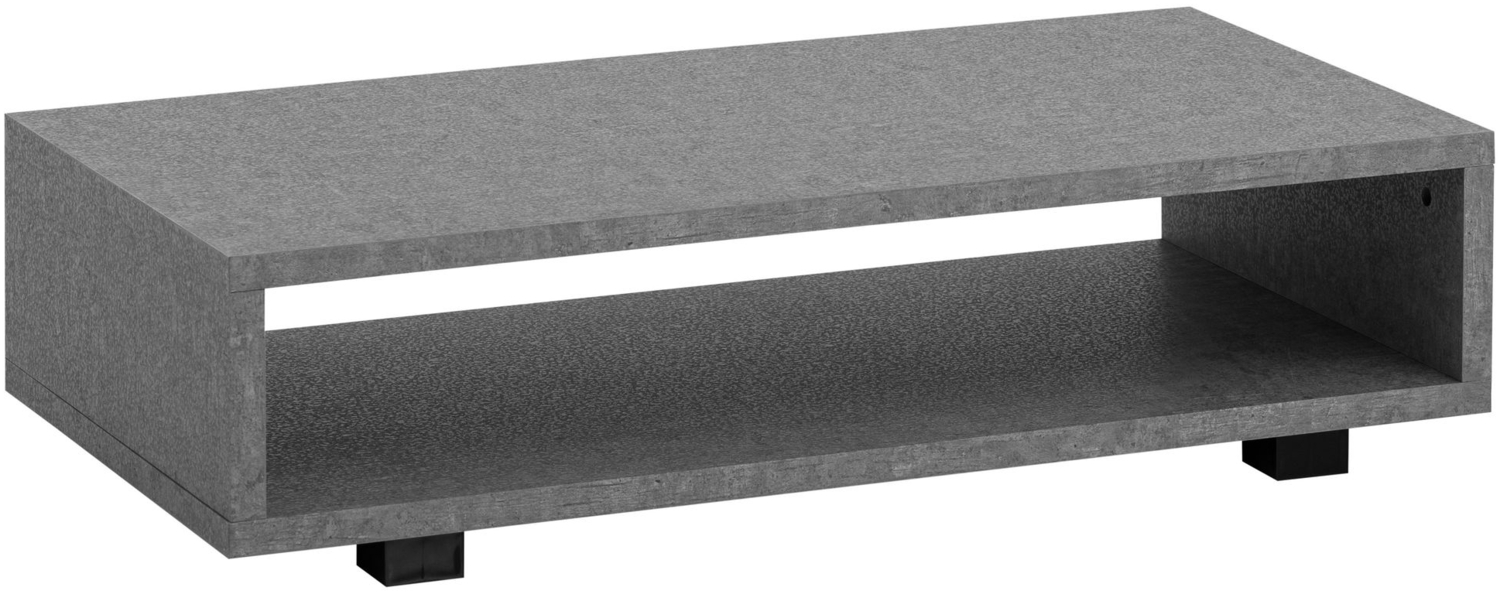 Couchtisch 100 x 50 x 25 cm Grau Sofatisch in Beton-Optik Modern, Design Wohnzimmertisch Rechteckig mit Stauraum, Loungetisch Schlicht, Kaffeetisch Groß Bild 1