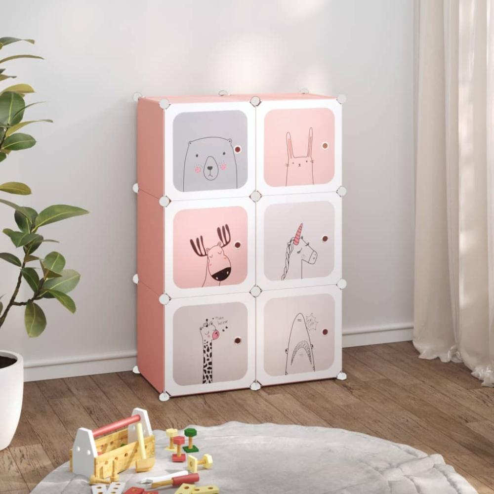 vidaXL Kinderschrank Modular mit 6 Würfeln Rosa PP 340578 Bild 1