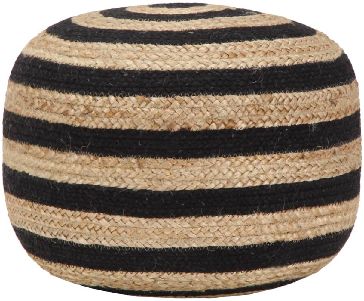 Handgefertigter Sitzpuff Schwarz 45x30 cm Jute [248075] Bild 1