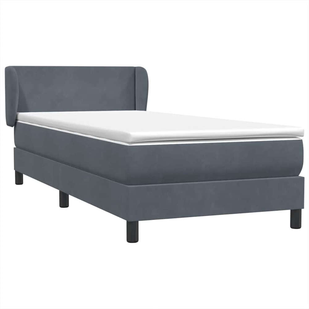 vidaXL Boxspringbett mit Matratze Dunkelgrau 80x210 cm Samt 3317338 Bild 1