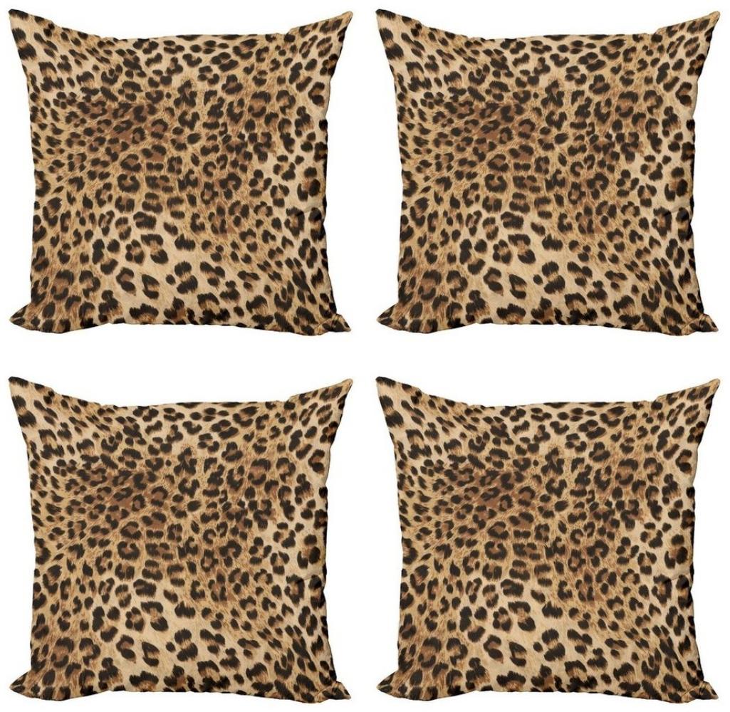 Abakuhaus Kissenbezüge Modern Accent Doppelseitiger Digitaldruck, (4 Stück), Leopard-Druck Wildtierhaut Bild 1