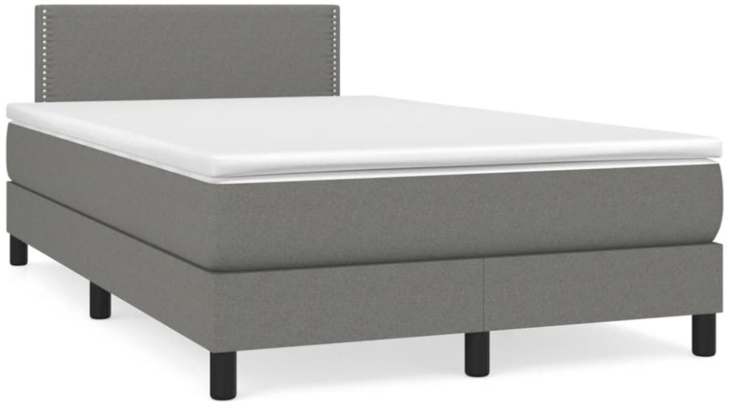 vidaXL Boxspringbett mit Matratze & LED Dunkelgrau 120x190 cm Stoff 3270033 Bild 1