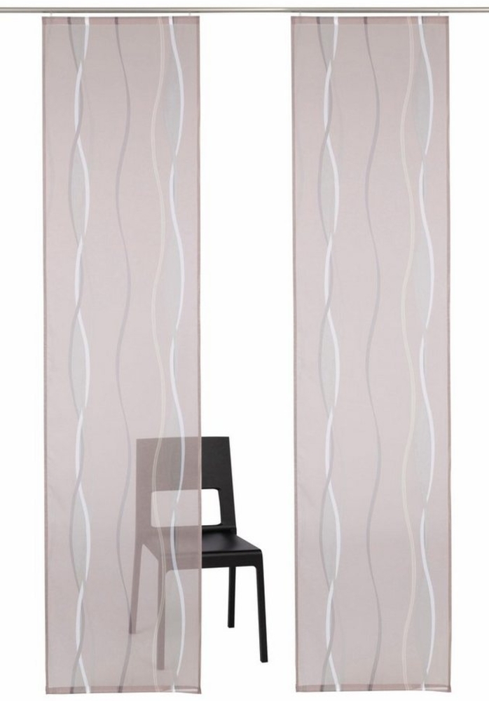 my home Schiebegardine Dimona (2 St), Klettschiene, transparent, Voile, 2-er Set, Fertiggardine, mit Befestigungszubehör, Wellen Bild 1