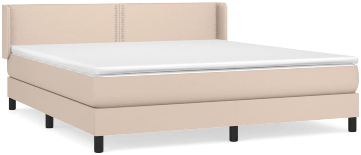 vidaXL Boxspringbett Matratze Cappuccino-Braun 180x200 cm Kunstleder 3130738 Bild 1