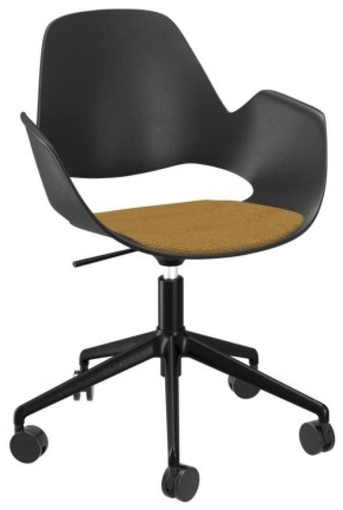 Bürostuhl FALK Aluminium schwarz dunkelgelb Bild 1