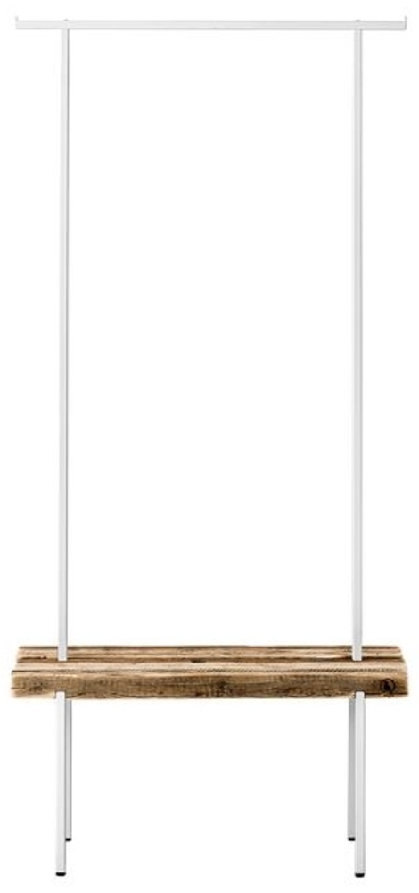 Garderobe Altholz 01 S 90 x 40 x 190 weiß Bild 1