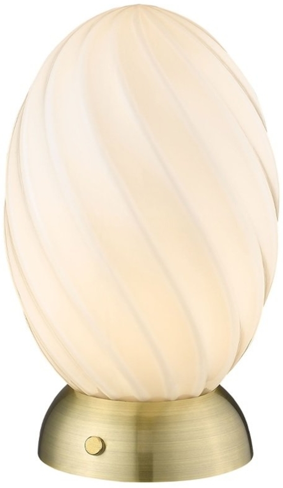 Halo Design No. 739431 Tischleuchte Twist Egg Opal Messing Antik 15cm Bild 1