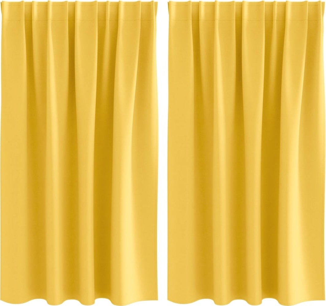 vidaXL Verdunkelungs-Vorhänge mit Ringen 2 pcs Senfgelb 140 x 140 cm 4107503 Bild 1
