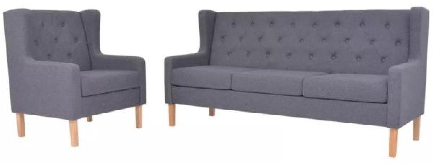 vidaXL Sofa-Set 2-tlg. Stoff Grau [274933] Bild 1