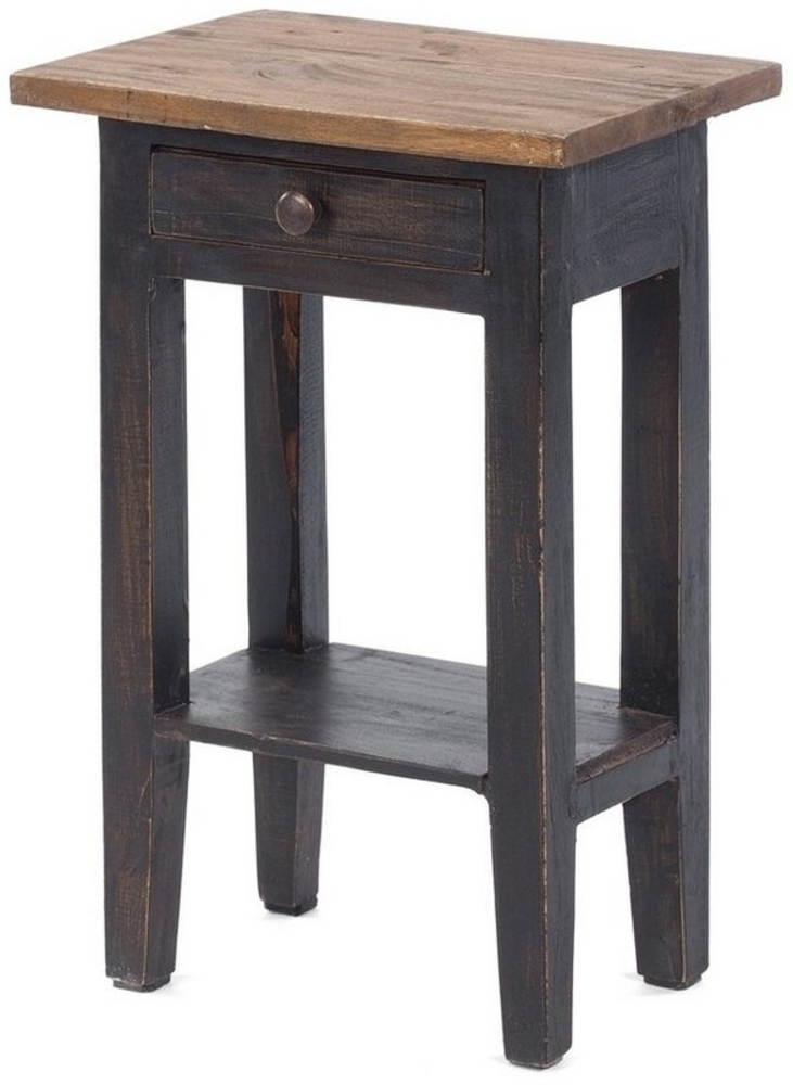 DESIGN DELIGHTS 'Planta' Beistelltisch mit Schublade, 52x34cm (HxB), Schwarz-Natur Bild 1