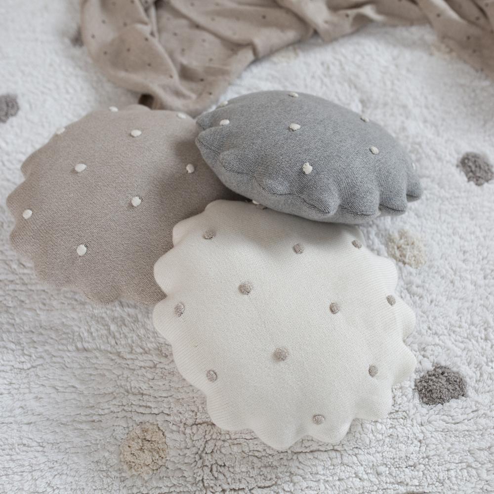 Lorena Canals Biscuit Kissen – Rund – Grau Grau Bild 1