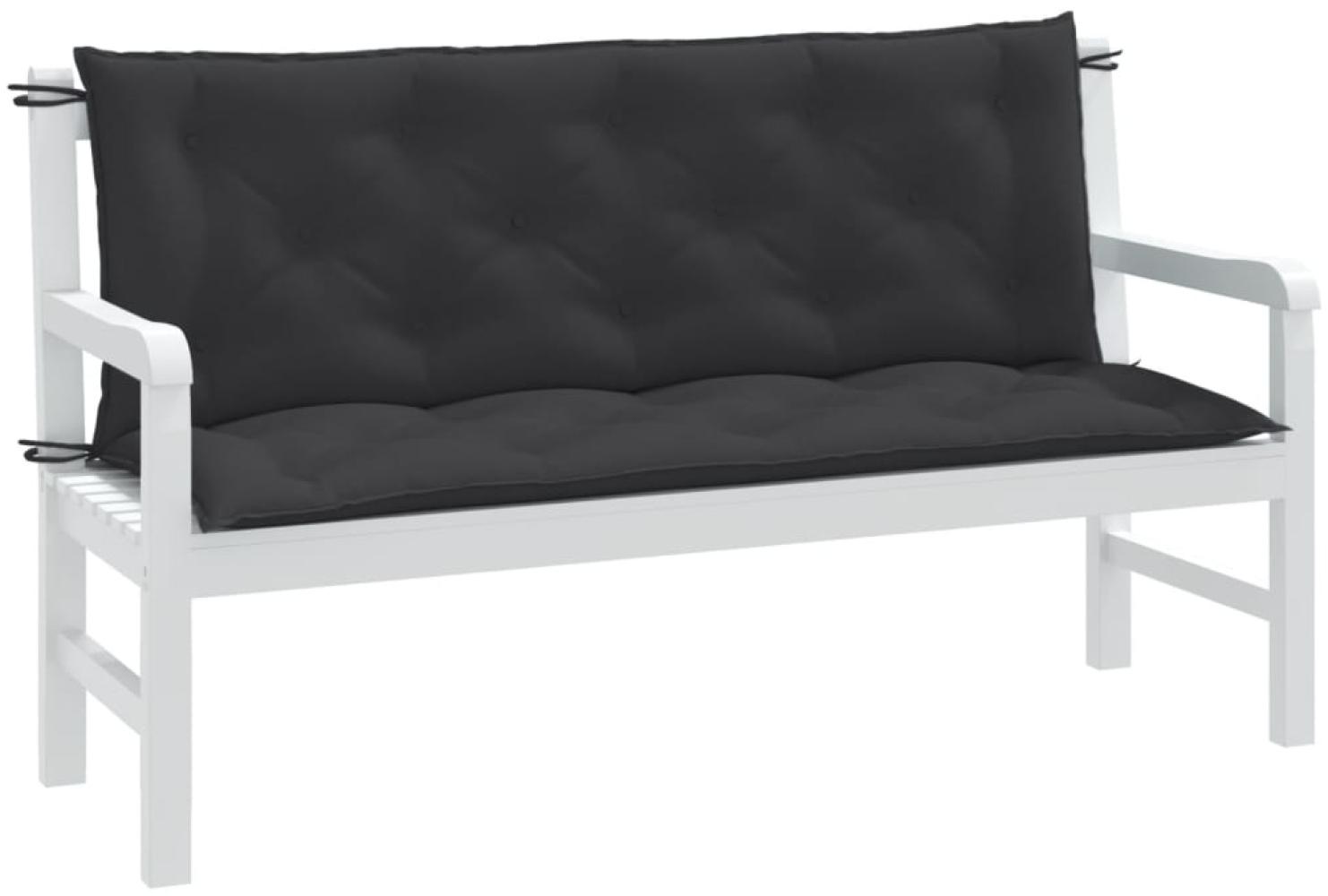 vidaXL Gartenbank-Auflagen 2 Stk. Melange Anthrazit 150x50x7 cm Stoff 4002607 Bild 1
