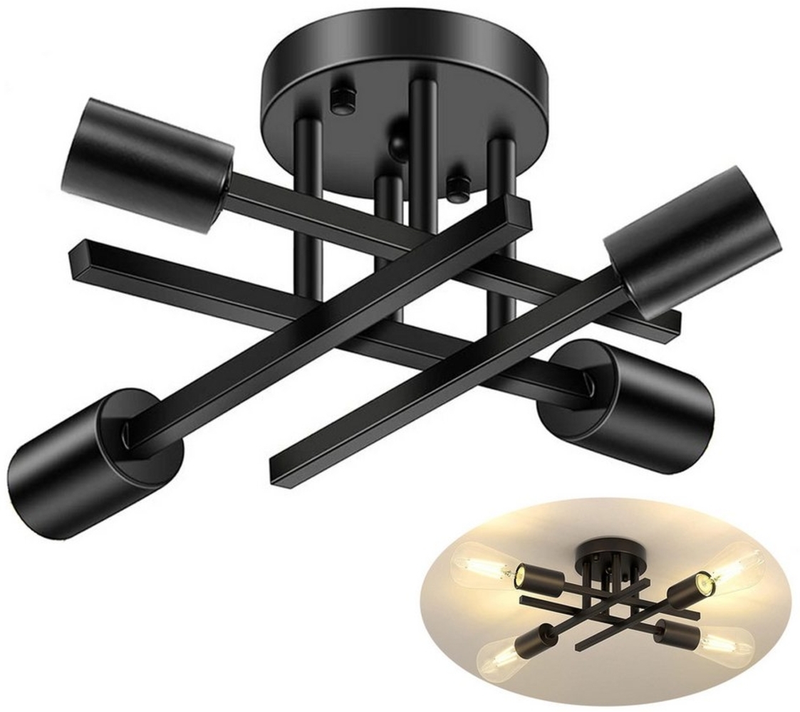 MUPOO Deckenleuchte LED Deckenleuchte,Moderner Kronleuchter,4/6 Flammige Deckenlampe, LED fest integriert,Warmweiß,E27,für Bauernhaus,Esszimmer,Wohnzimmer Bild 1