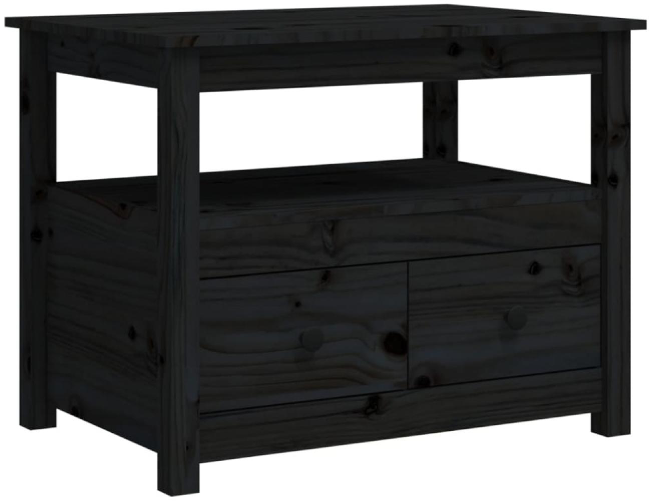 Couchtisch Schwarz 71x49x55 cm Massivholz Kiefer [820940] Bild 1