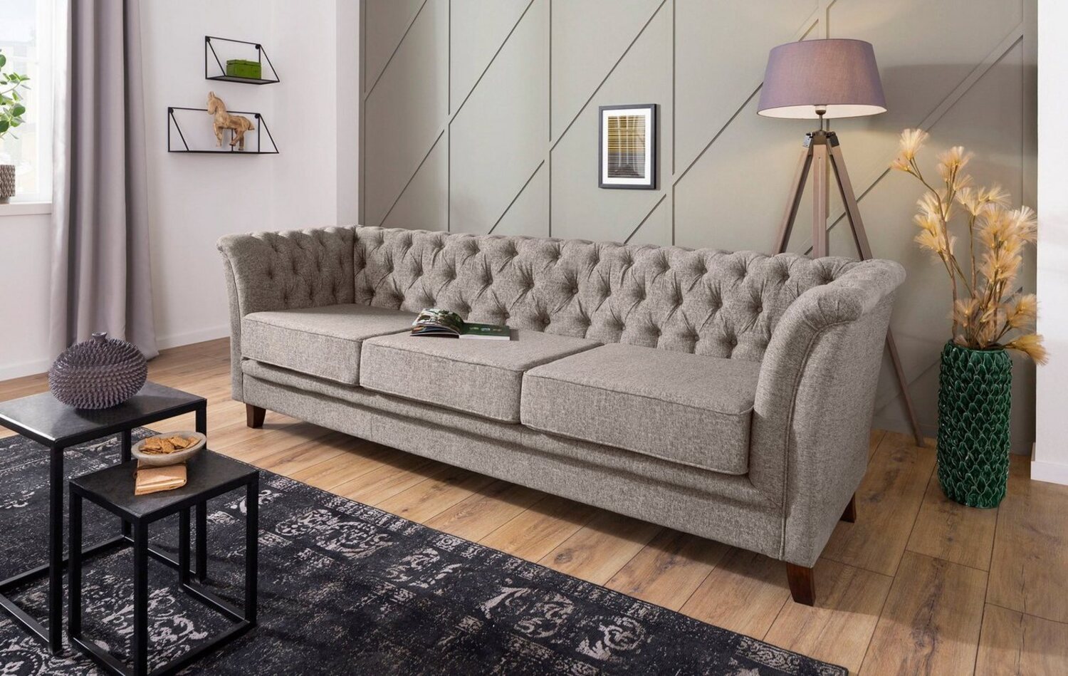 Home affaire Chesterfield-Sofa Dover, aufwändige Knopfheftung in Chesterfield-Optik Bild 1