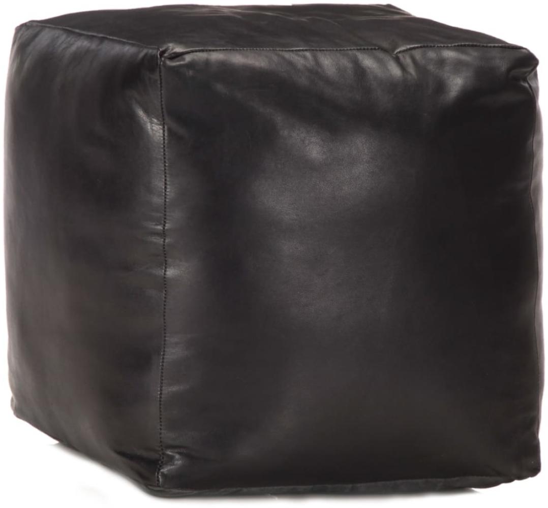 Pouf Schwarz 40 x 40 x 40 cm Echtes Ziegenleder [248128] Bild 1