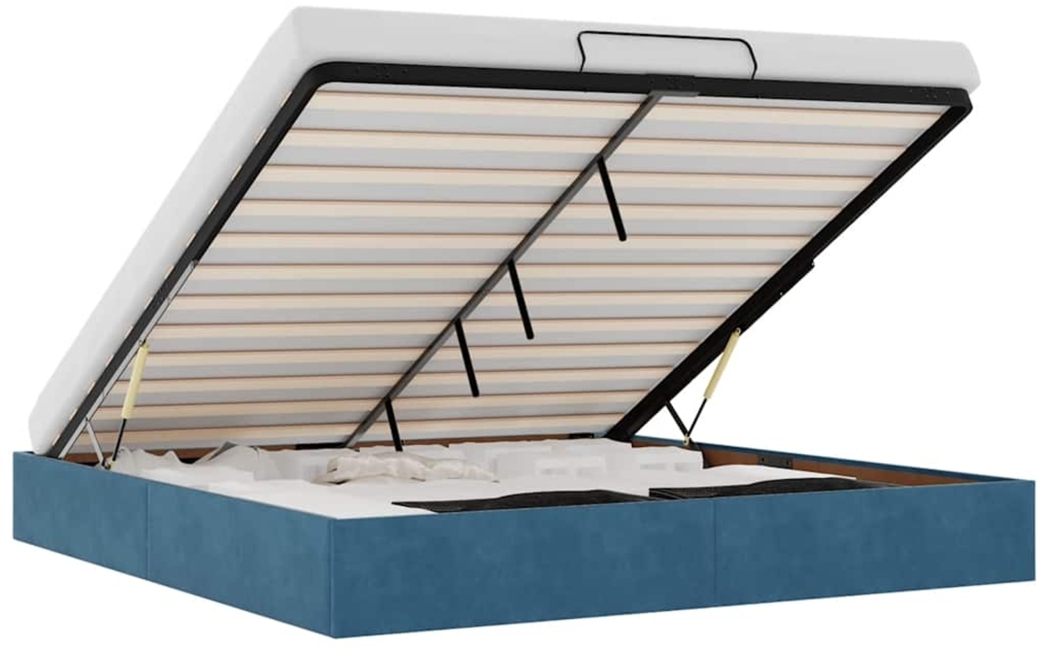 vidaXL Ottoman-Bett ohne Matratze Dunkelblau 200x200 cm Samt 3310989 Bild 1
