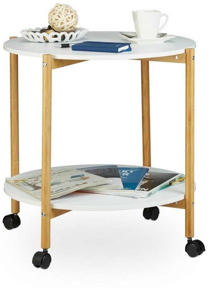 Beistelltisch mit Rollen und 2 Ebenen Bild 1