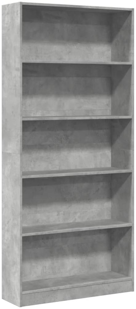 vidaXL Bücherregal Betongrau 80x24x176 cm Holzwerkstoff 857856 Bild 1