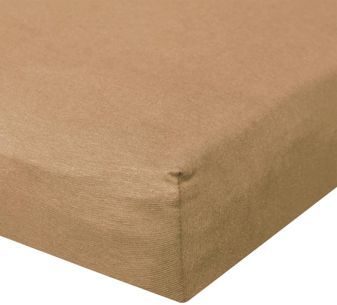 BettwarenShop Jersey Spannbetttuch Ultra-Stretch|200x220 - 220x240 cm| caramel Bild 1