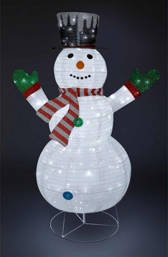 Mojawo Lichtervorhang XXL LED Schneemann / Weihnachtsmann 180CM 200 LEDs IP44 für außen Bild 1