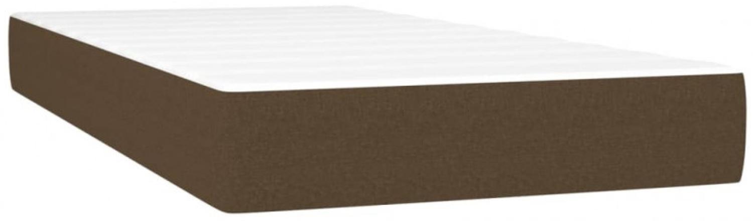 vidaXL Boxspringbett mit Matratze Dunkelbraun 100x200 cm Stoff Bild 1