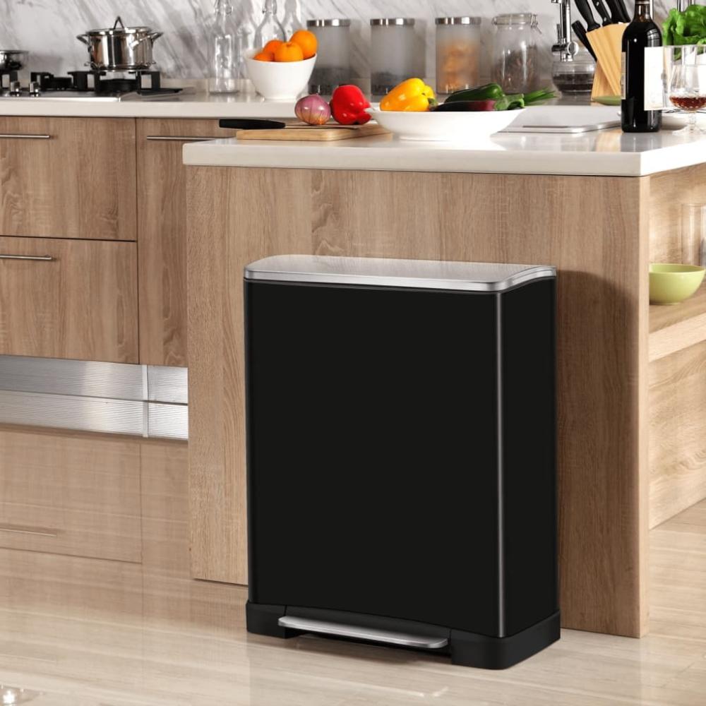 EKO Tretmülleimer E-Cube 50 L Mattschwarz 440031 Bild 1