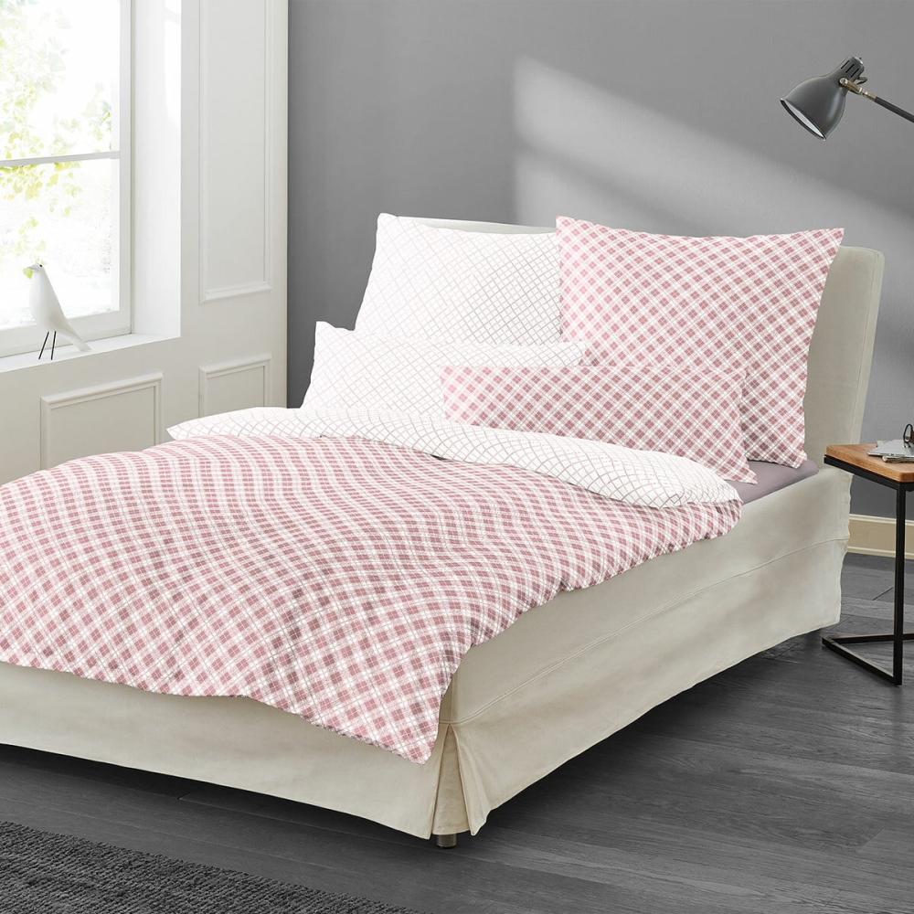 Irisette Mako-Satin Kissenbezug Bea 8254 rosa 40 x 80 cm Bild 1