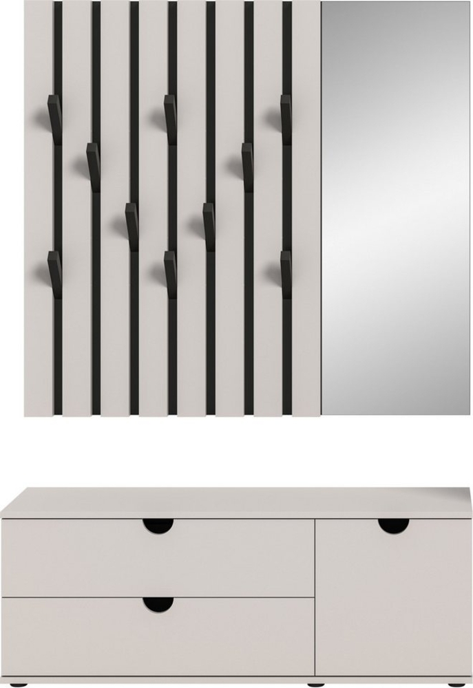 INOSIGN Garderoben-Set Mataro, Breite 120 cm, bestehend aus: Sitzbank und Garderobenpaneel, Flurmöbel, Dielenmöbel, Kombination, Diele, Garderobe, Garderobenmöbel Bild 1