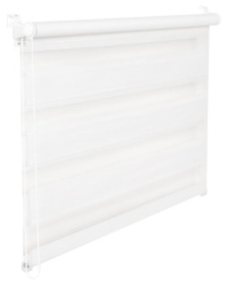 Doppelrollo Duorollo 65 cm breit 150 cm lang weiß inkl. Seilzug Fensterrollo Klemmrollo Jalousie Bild 1