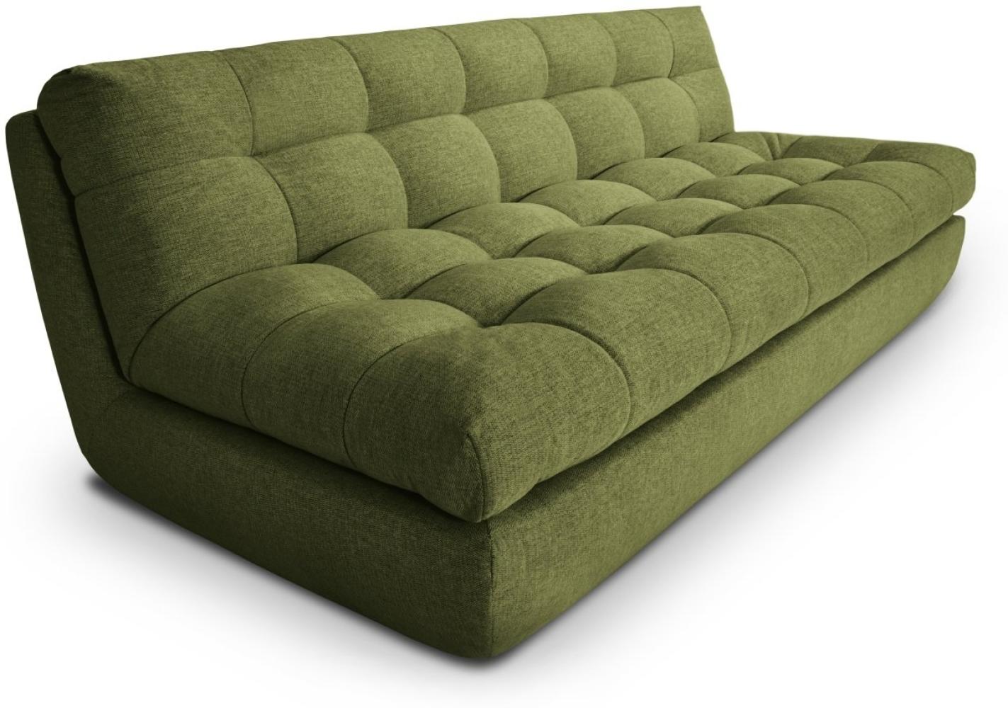 Micadoni Sofa Tina 3-Sitzer Strukturierter Stoff Grün Melange Bild 1