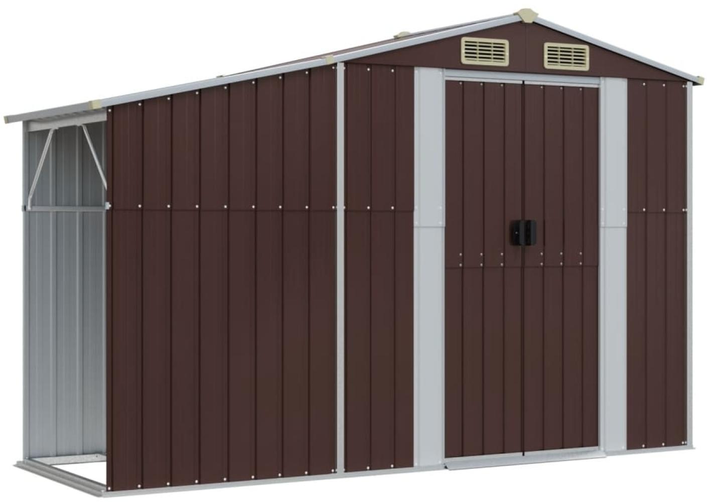 vidaXL Gerätehaus Braun 277x93x179 cm Verzinkter Stahl 364520 Bild 1