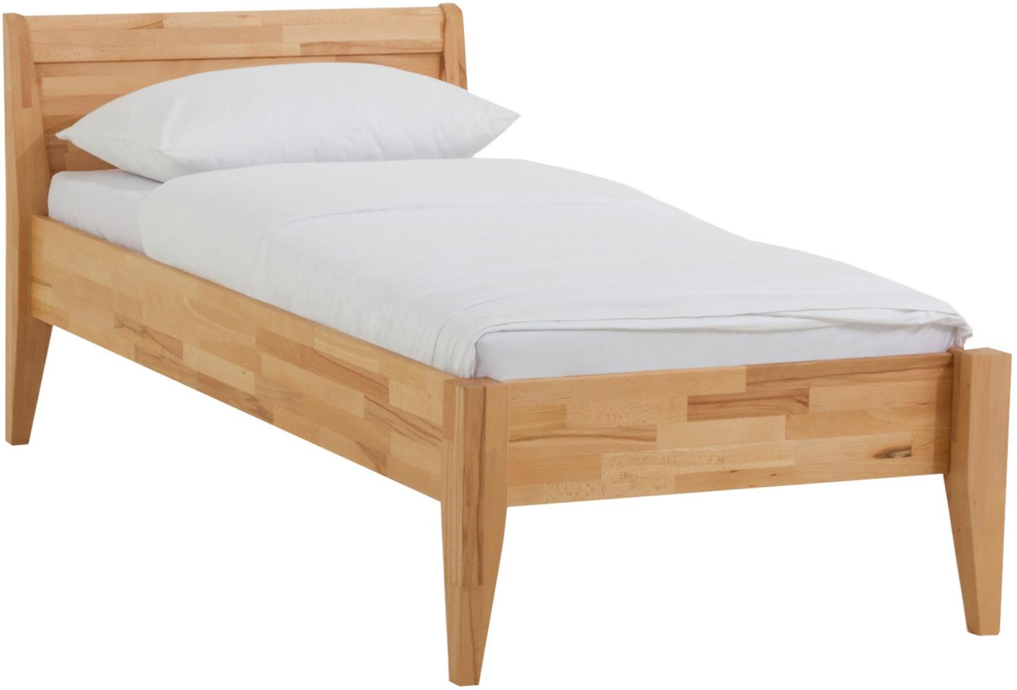 Dico Massivholz Einzelbett Komfortbett Seniorenbett 450.03, Buche weiß lackiert Größe 120x190 cm Bild 1