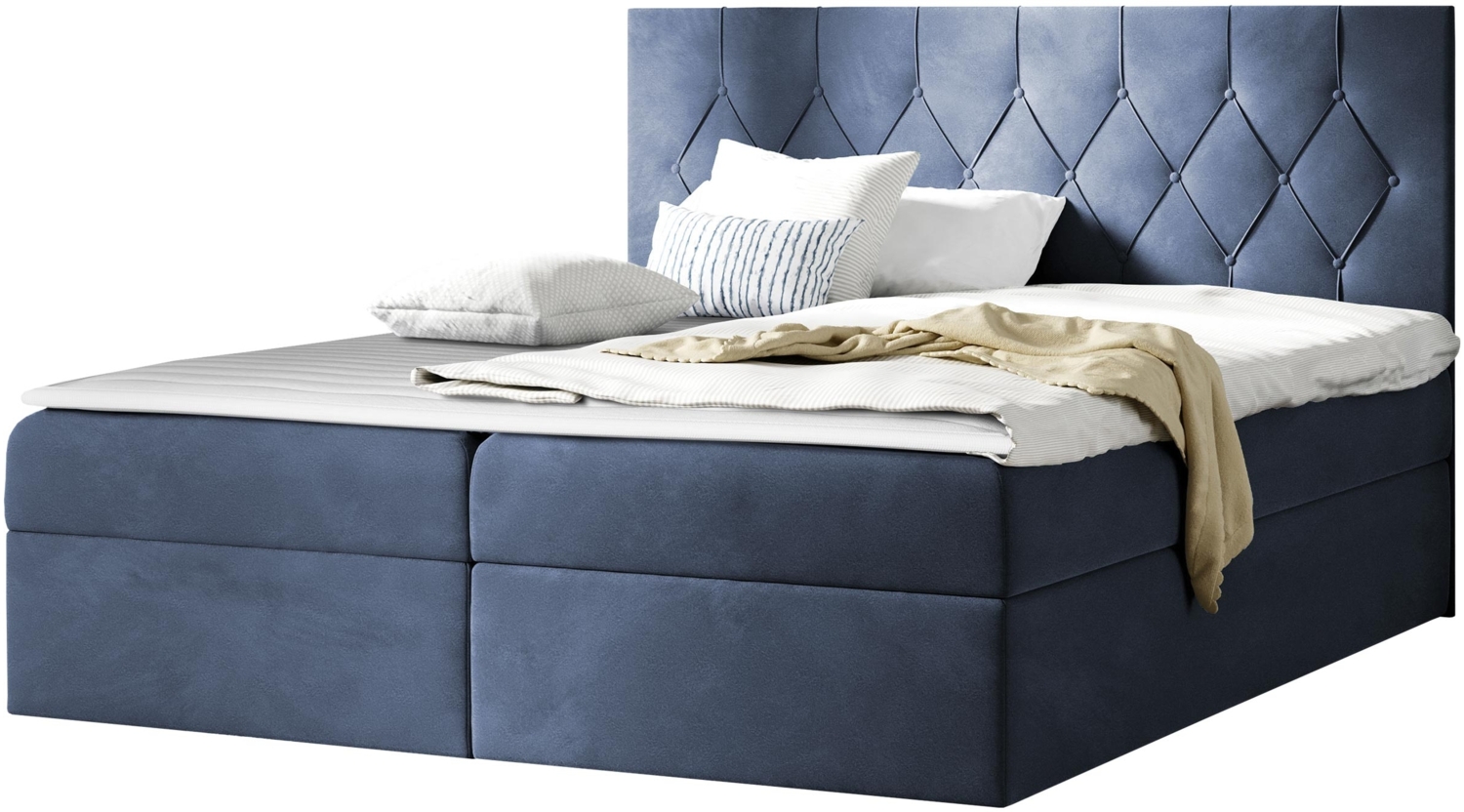 Boxspringbett Simori, Blau, 120 x 200 cm Bild 1