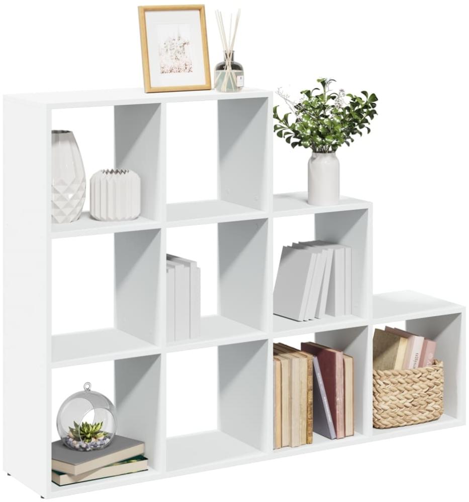 Raumteiler-Bücherregal 3 Stufen, Holzwerkstoff, Weiß, 137,5 x 29 x 103,5 cm Bild 1