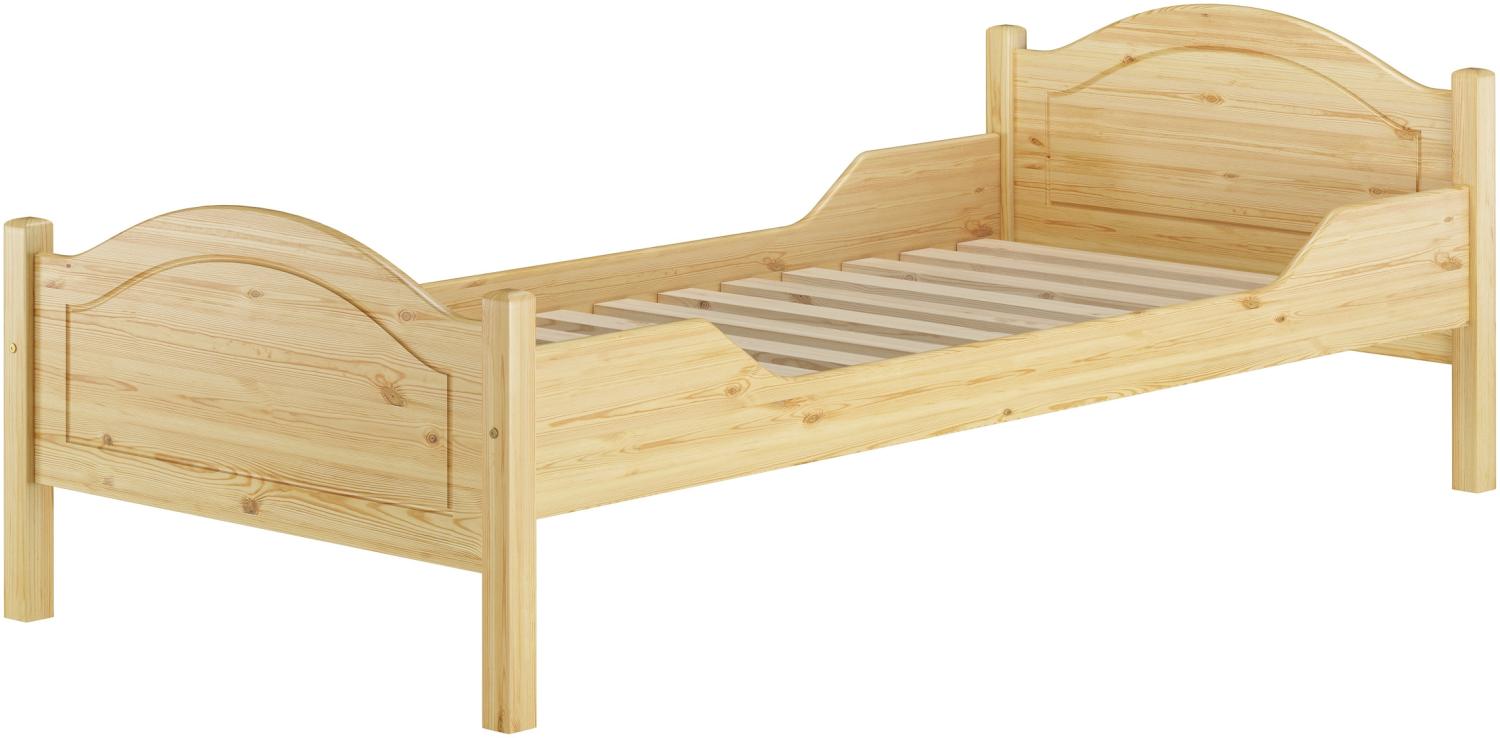 Massivholzbett Kiefer natur 90x200 Einzelbett Lattenrollrost Gästebett 60.30-09 Bild 1