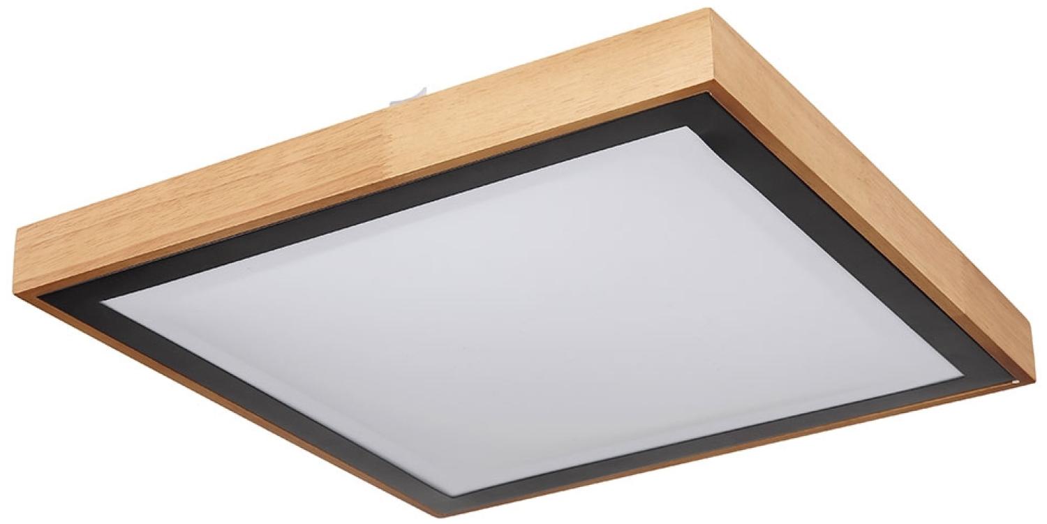 LED Deckenleuchte, Holz, schwarz, opal, CCT, D 39 cm Bild 1