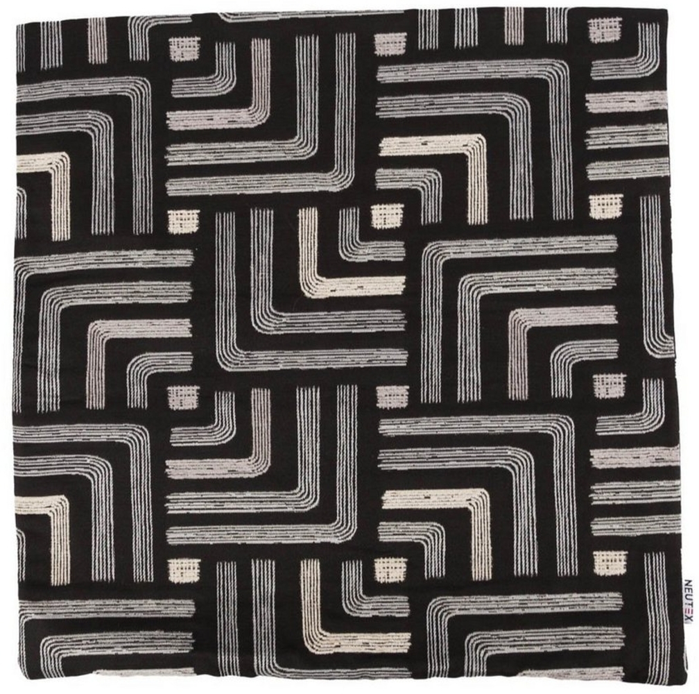Neutex for you! Dekokissen Kissenhülle COLLINA grafisches Jacquard-Muster schwarz grau 48x48cm Bild 1