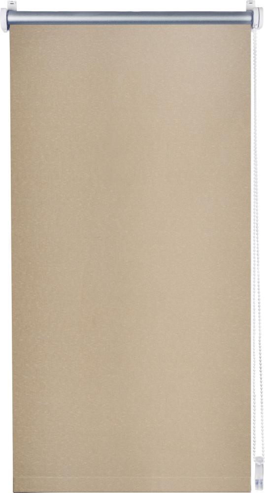 ondeco Thermo-Rollo ohne Bohren, Klemmrollo für Fenster und Türen, Klemmfix Verdunklungsrollo Sichtschutz Seitenzugrollo Rollo Sonnenschutz Fenster innen Blackout - Sand - 120x150 cm Bild 1