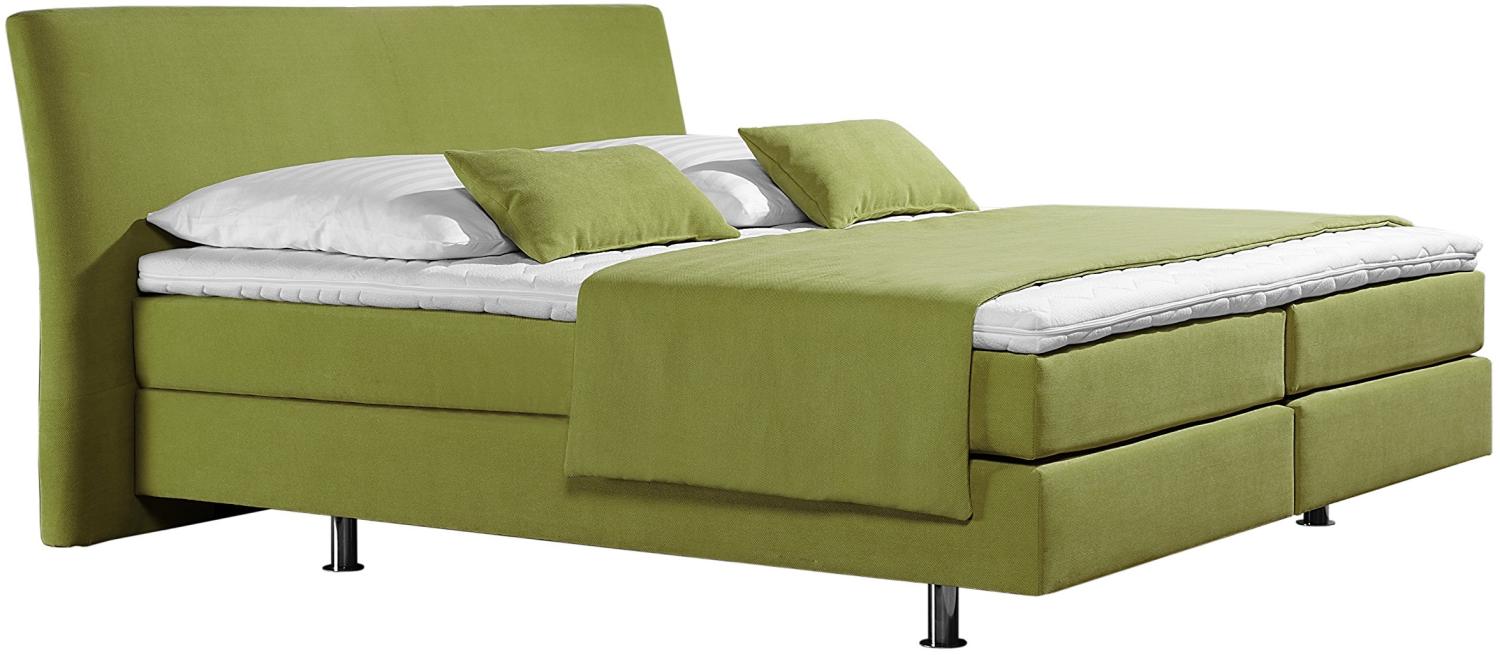 Maintal Boxspringbett Club, 180 x 200 cm, Strukturstoff, 7-Zonen-Kaltschaum Matratze h2, lemon Bild 1